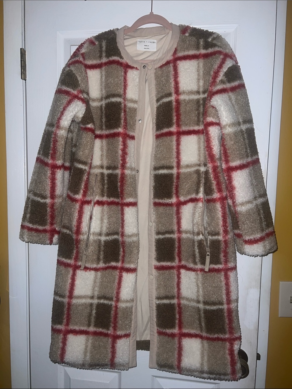 Basin + Range plaid Sherpa fleece. Oversized. Small.